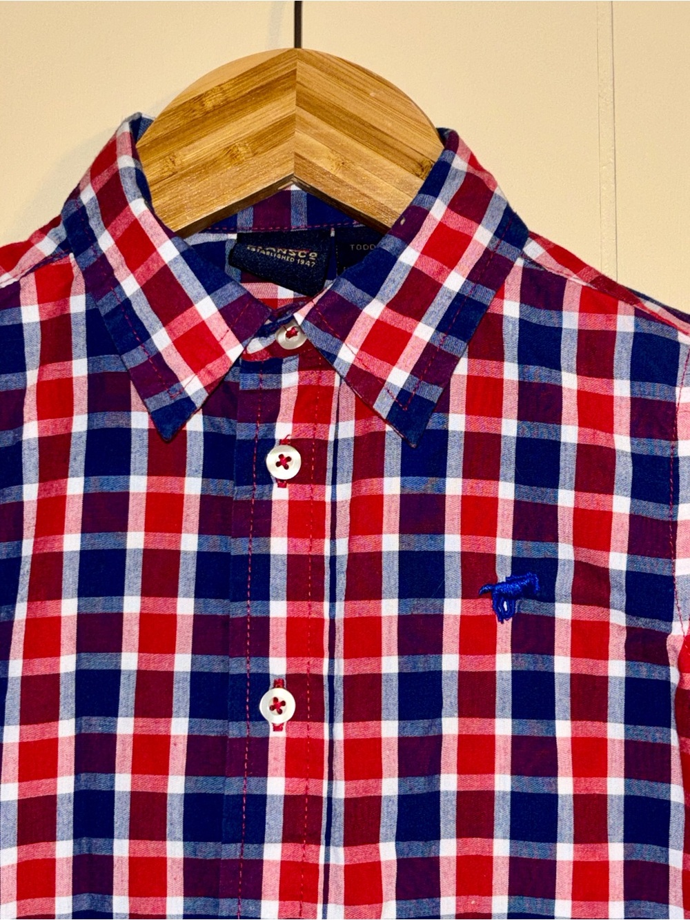 Kids Wrangler Red & Blue Plaid Button-Down Shirt